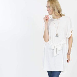 Last one in Stock*** 42 Pops Waist Tie Fold-Over Sleeve Tunic
